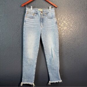 Madewell The Perfect Vintage Jean Size 27 Raw Hem Light Wash